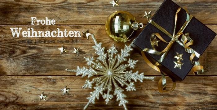 edle Weihnachtskarte in Gold und Schwarz mit Spruch, geschäftlich (39)