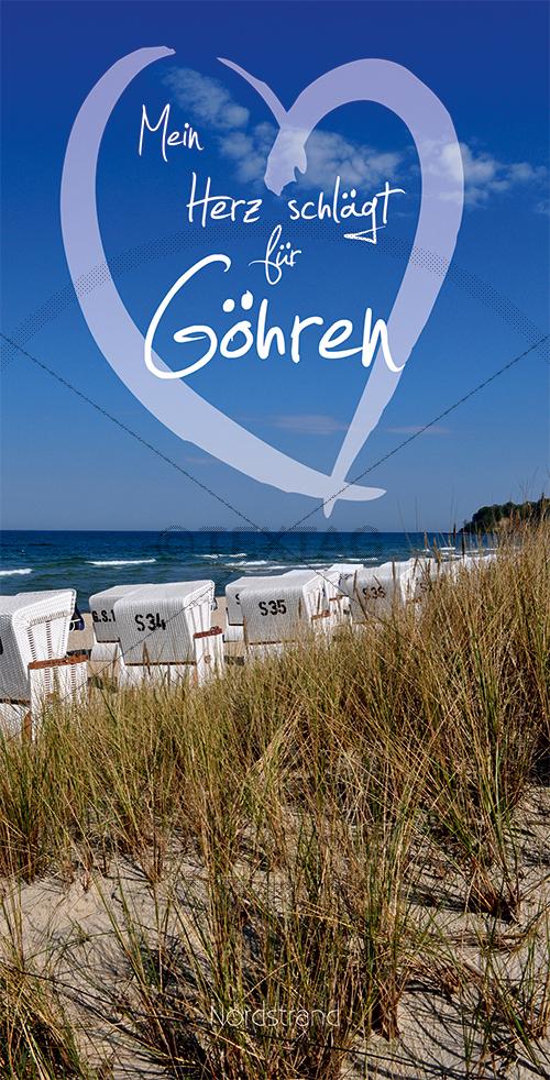 Ansichtskarte Strandkörbe, Nordstrand, Göhren auf Rügen inkl. Druck & Lieferung frei Haus in DE
