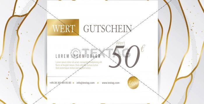 Wertgutschein "50 €" in Weiß-Gold (225-1)