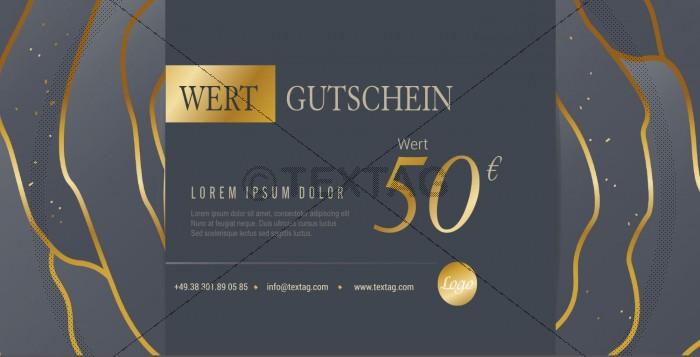 Wertgutschein "50 €" in Anthrazit-Gold (225)