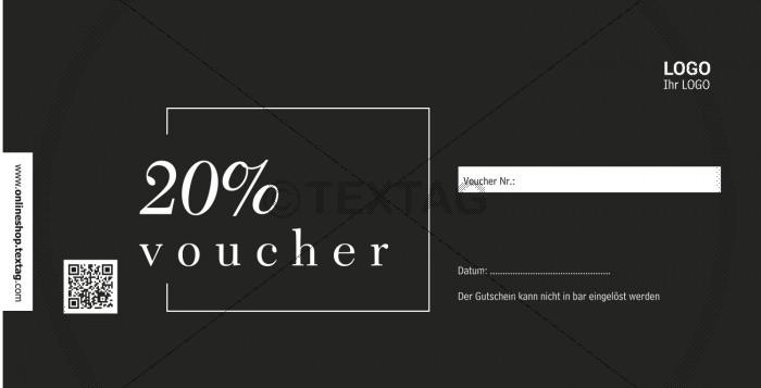 Voucher "20%" in schwarz-weiß (227)