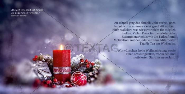 nostalgische Weihnachtskarte in Blau mit Spruch, inkl. Druck (68)