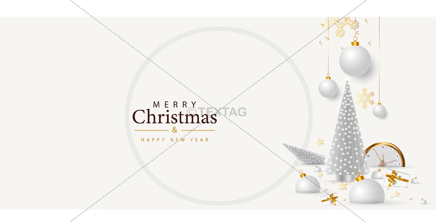 luxuriöse Weihnachtskarte für Kunden in Silber und Gold mit Spruch (88)