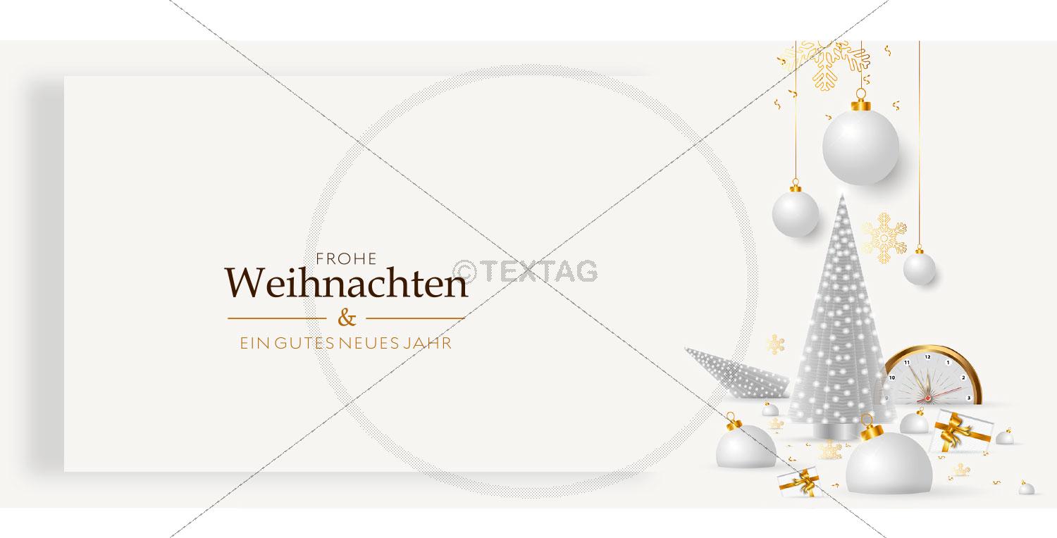 luxuriöse Weihnachtskarte für Kunden in Silber und Gold mit Spruch (89)