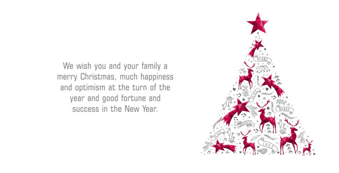 edle geschäftlichte Weihnachtskarte in Pink & Weiß mit Spruch (111)